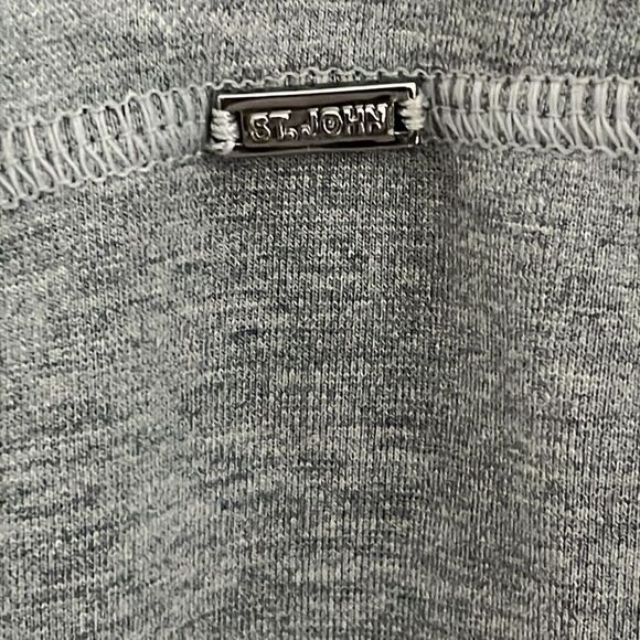 St John Yellow label Pull on Casual Capris Grey Made in USA SZ L - Picture 2 of 7